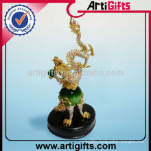 Custom 3D golden dragon jade figurine
